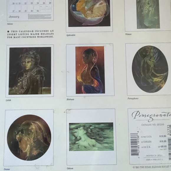 Goddesses 2002 Calendar Sealed Susan Seddon Boulet Psibyjngs 12 by 12 - Picture 8 of 12